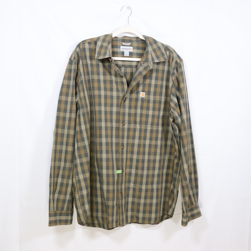 Carhartt Plaid Relaxed Fit Shirt XL Brown Mens Gorpcore Workwear